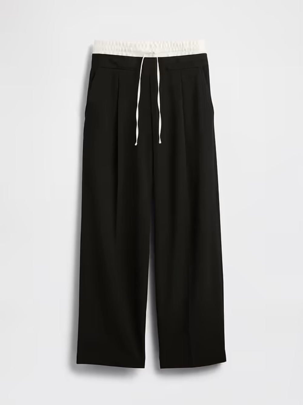 GAP Women’s Black Wide-Leg Double Waisted Drawstring Pants